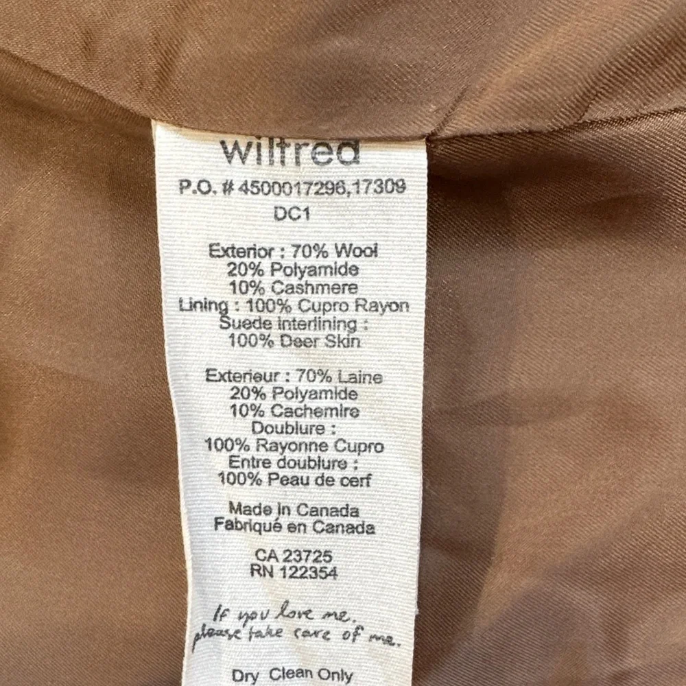 ARITZIA Wilfred Cocoon Wool Cashmere Coat in Camel Size XS - Picture 5 of 13